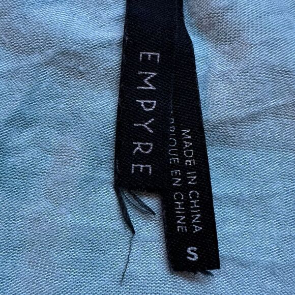 Women's S Empyre Blue Green Tie Dye Short Sleeve Shirt Small Lace Up Front Tee - Picture 4 of 7